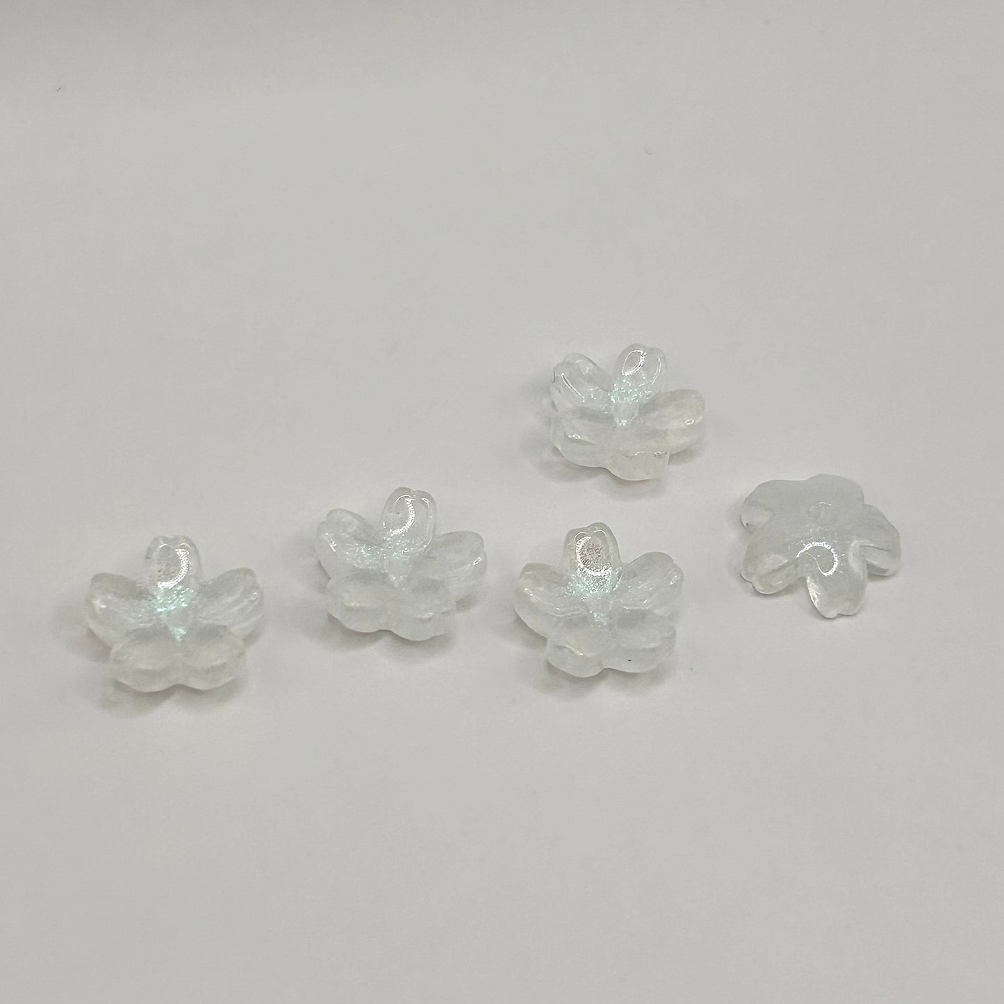 Glass beads | Sakura | White | 5pcs