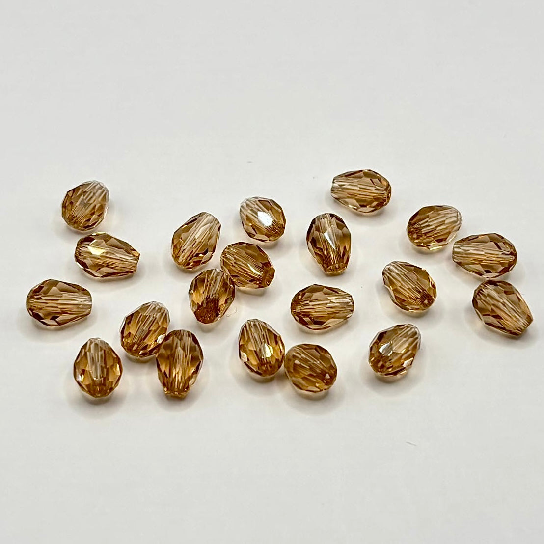 Glass bead | Drop | Sand | 7mm | 20pcs