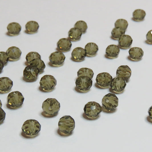 Lasihelmi | Rondelli | Savunharmaa | 6mm | 50kpl