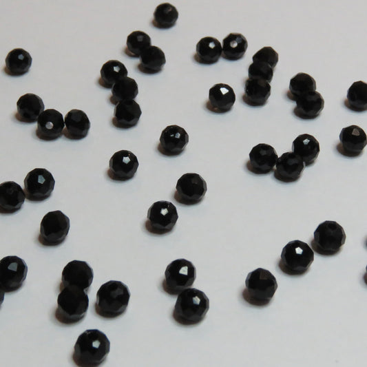Lasihelmi | Rondelli | Musta | 6mm | 50kpl
