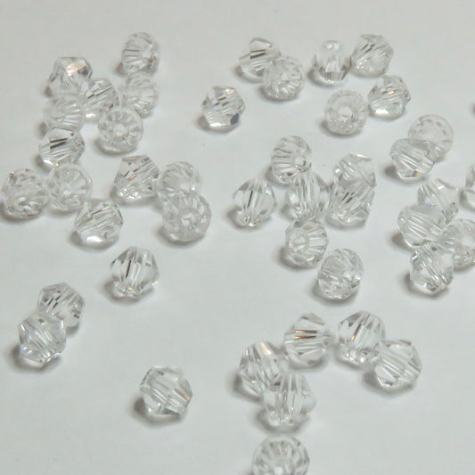 Lasihelmi | Timantti | Kirkas | 6mm | 50kpl