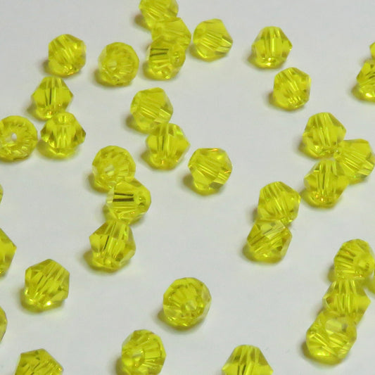 Lasihelmi | Timantti | Sitruuna | 4mm | 50kpl