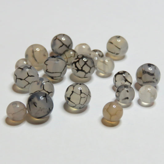 Kivihelmet | BlackDragonVeins Akaatti | 8mm | 10kpl