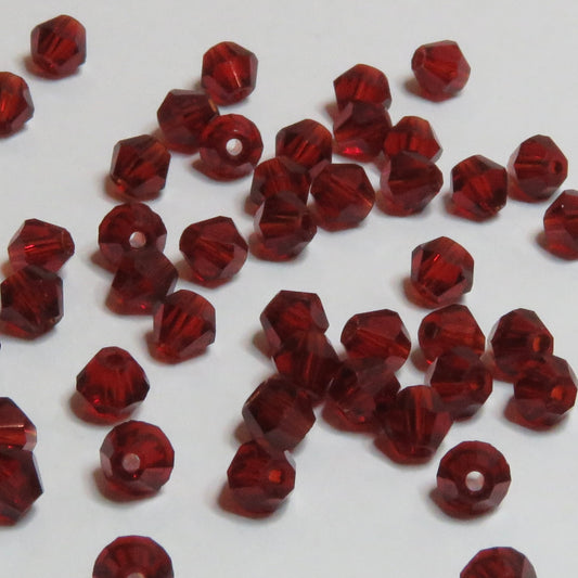Lasihelmi | Timantti | Tummanpunainen | 6mm | 50kpl