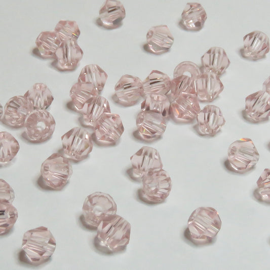 Lasihelmi | Timantti | Vaaleanpunainen | 6mm | 50kpl