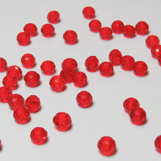 Lasihelmi | Rondelli | Punainen | 6mm | 50kpl