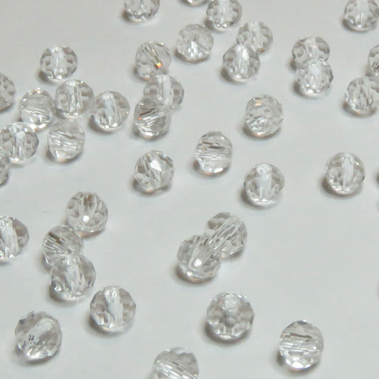 Lasihelmi | Rondelli | Kirkas | 6mm | 50kpl