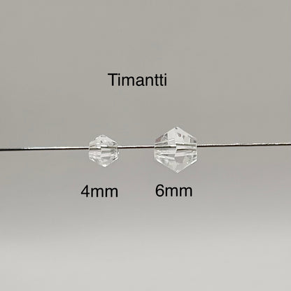 Lasihelmi | Timantti | Punainen | 4mm | 50kpl