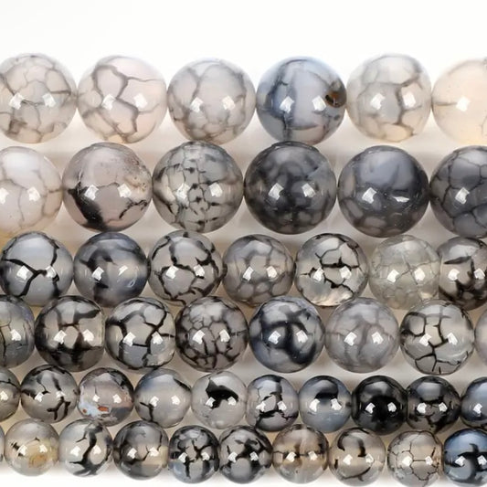 Kivihelmet | BlackDragonVeins Akaatti | 8mm | 10kpl